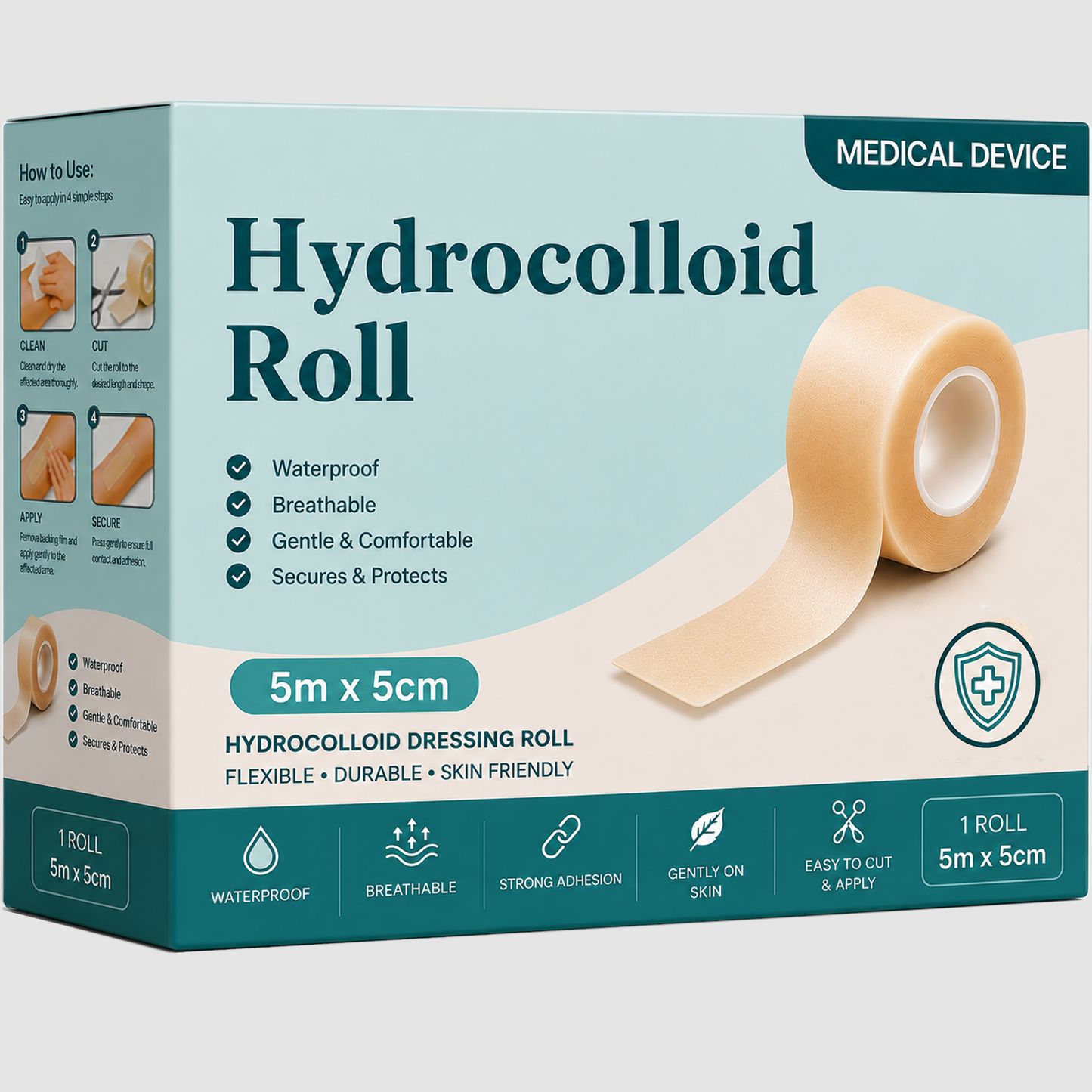 Hydrocolloid Dressing Roll 5cm x 5m